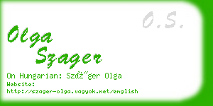 olga szager business card